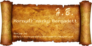 Hornyánszky Bernadett névjegykártya