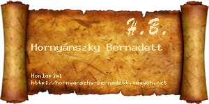 Hornyánszky Bernadett névjegykártya